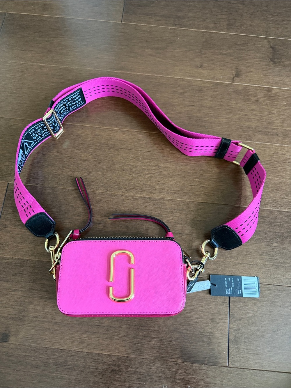 Marc Jacobs Pink Snapshot Crossbody Camera Bag with Gold Hardware